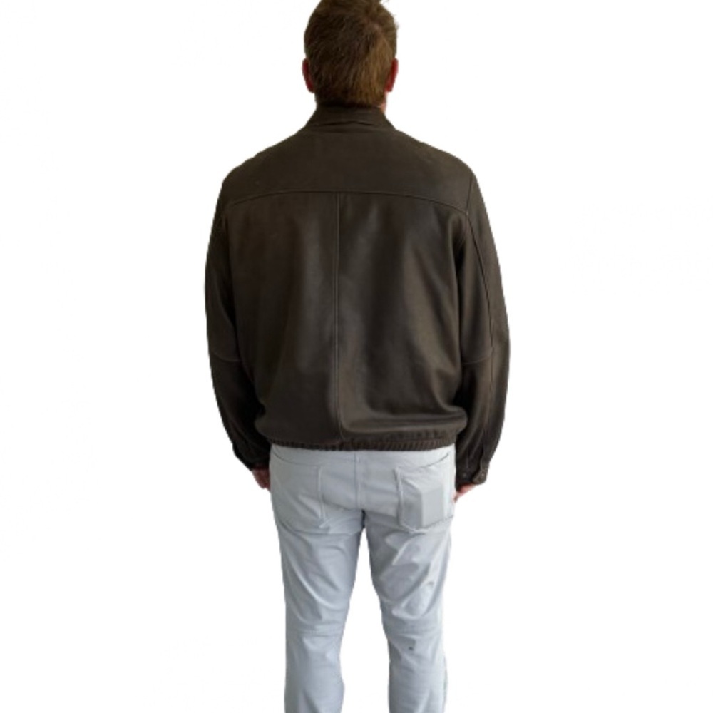 Columbia Mens Vintage Sportswear Brown Leather Flannel Lined Jacket Tall Sz XLT - Picture 5 of 10